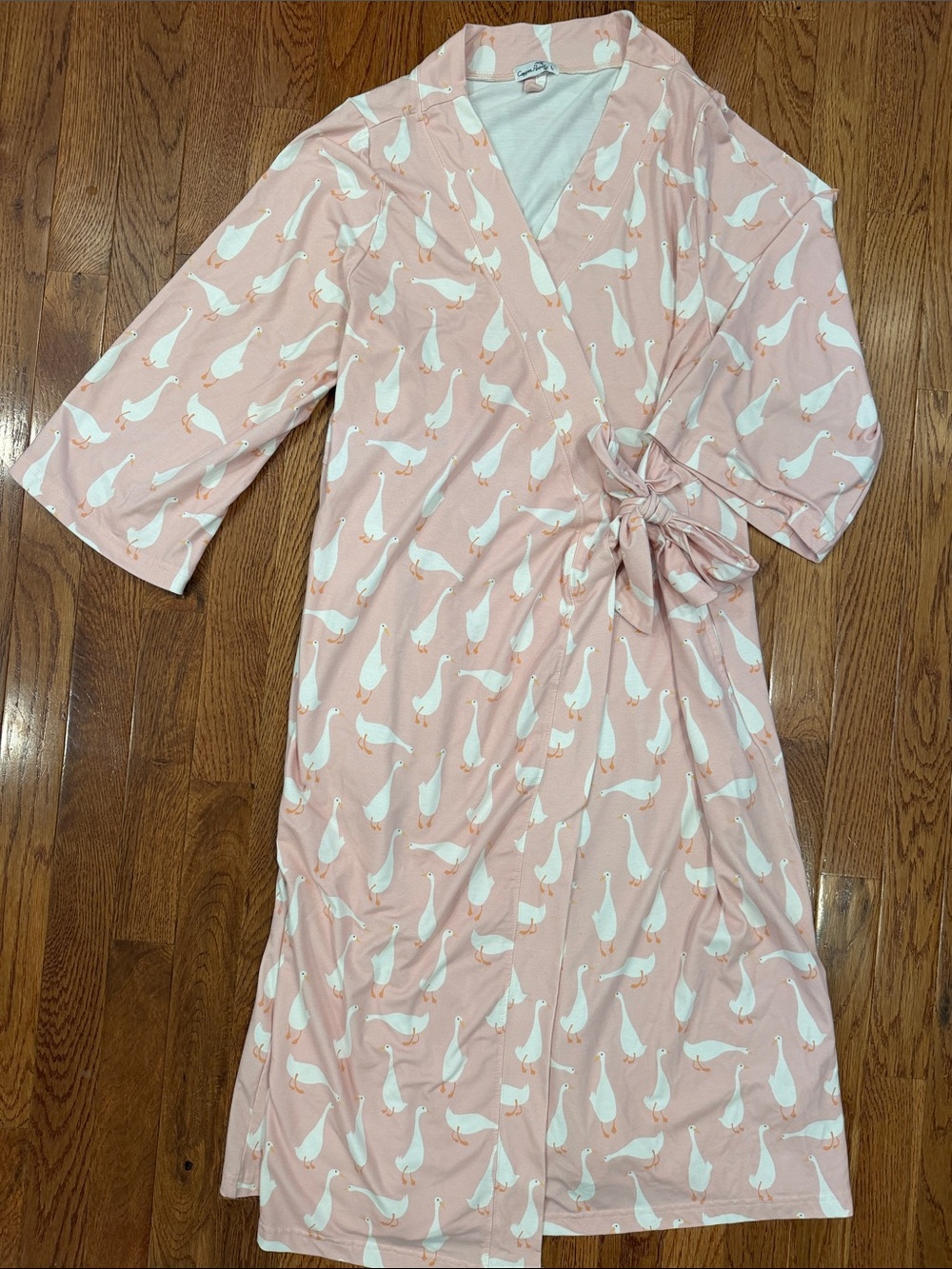 Women’s Pink Duck-Print Wrap Robe
